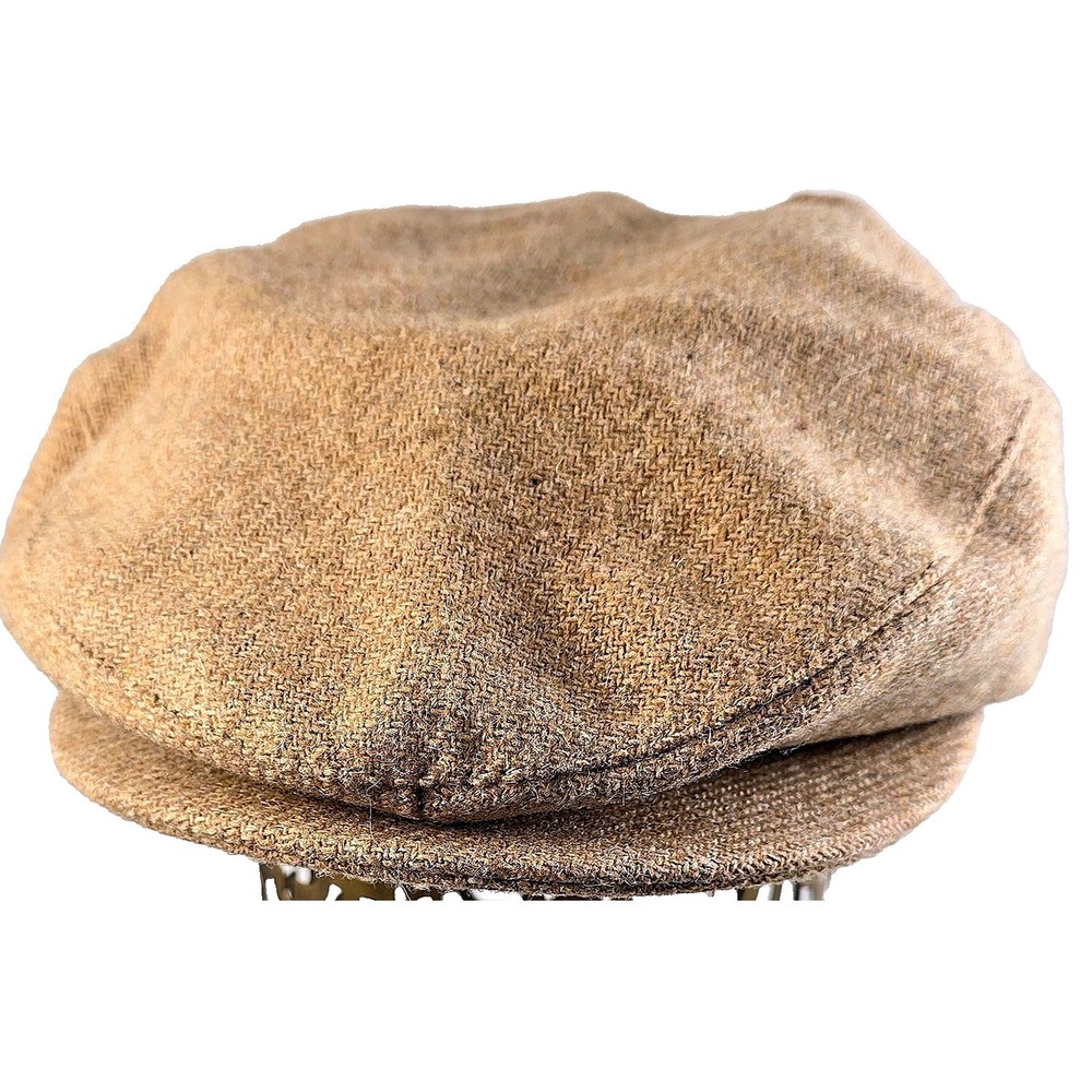 Union Made 90s Vintage Newsboy Cap London Fog‎ Cap Fitted Mens Medium Brown Wool